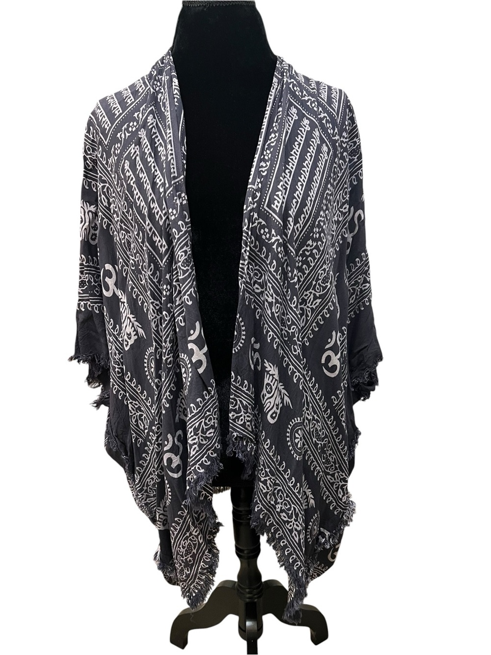 World Market blue and lavender Printed Shawl Cardigan lightweight